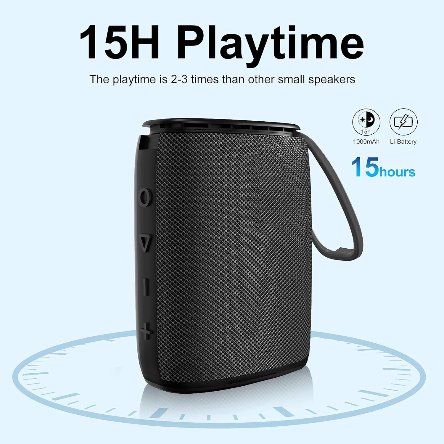 H3 Portable Wireless Speaker - Bluetooth 5.0 with Rich Bass HD Stereo Sound, IPX7 Waterproof, 15H Playtime, USB-C Charge, Shower Speaker, TWS Pairing for Home, Outdoors, Travel